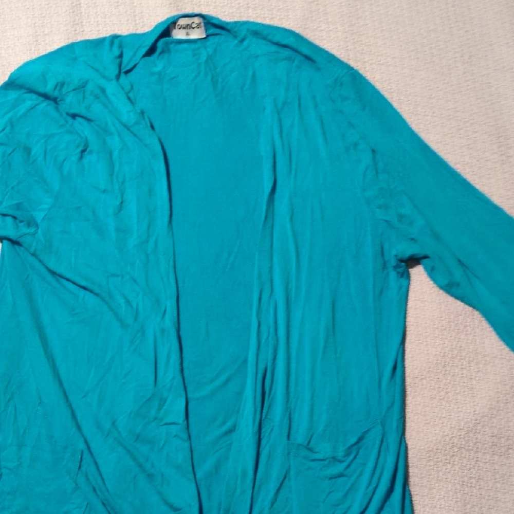 Women's Teal Cardigan Sweater - XL